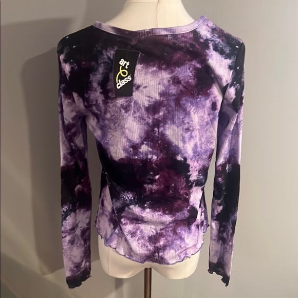NWT Art Class Purple Fitted Long Sleeve Polo Top and matching pants - Picture 5 of 6